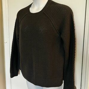 Gap men’s chunky knit sweater, charcoal, gray crewneck size medium cotton blend
